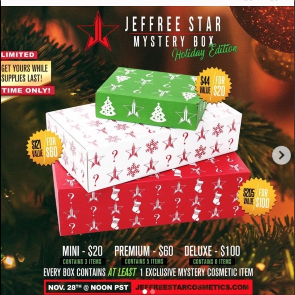 Jeffree Star Christmas mystery box premium size